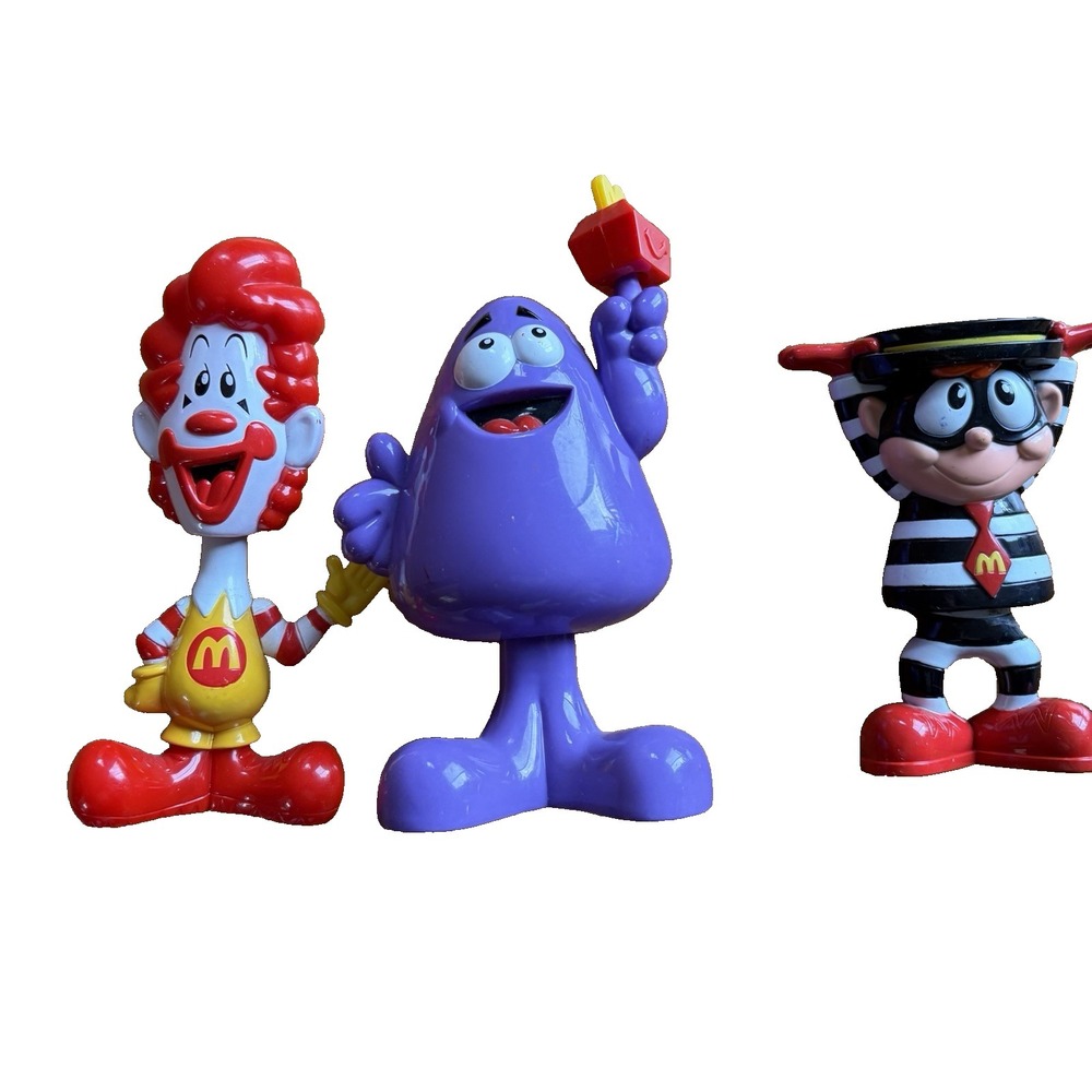 2010 McDonald's Bobblehead Set of 3 Ronald Grimace Hamburglar Ad Icons
